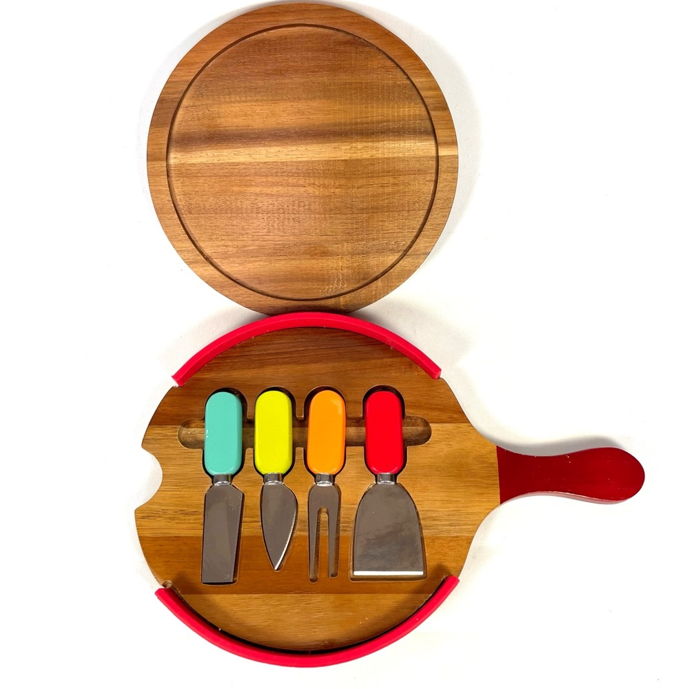 Fiesta Acacia Wood Charcuterie Board Set Hidden Drawer Cheese‎ Tools